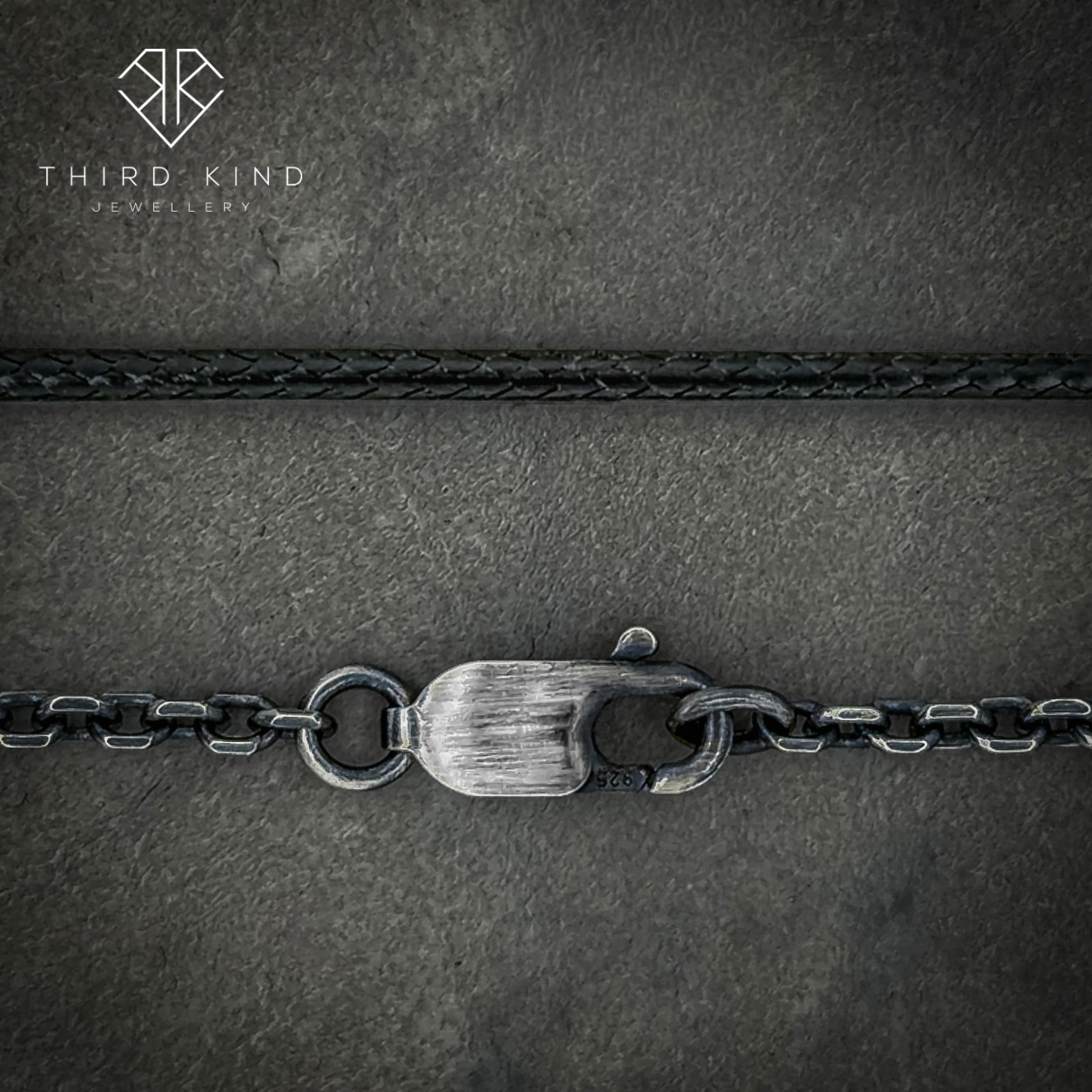 Industrial Bar Pendant in Oxidised Sterling Silver