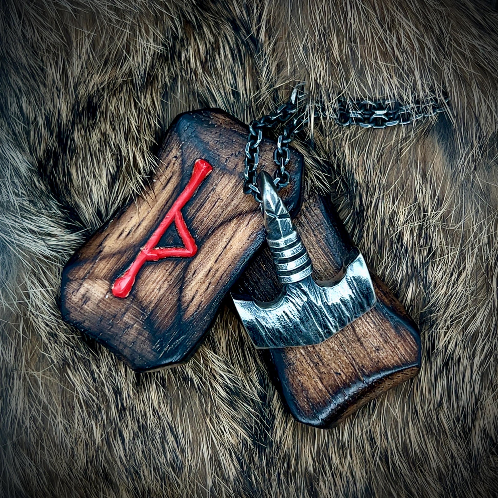 Hand Carved Sterling Silver Mjolnir Pendant - Thor's Hammer Necklace