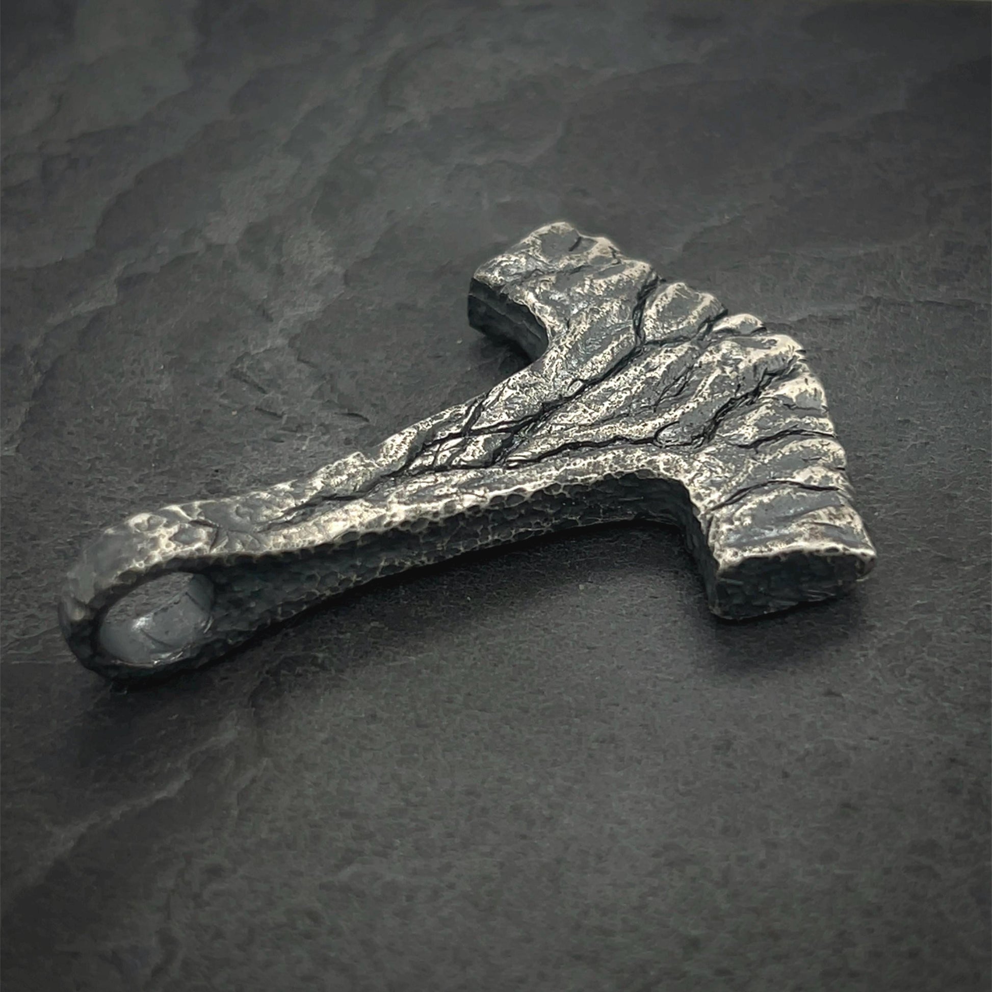 Large Battleworn Sterling Silver Mjolnir Pendant: Thor's Hammer Necklace
