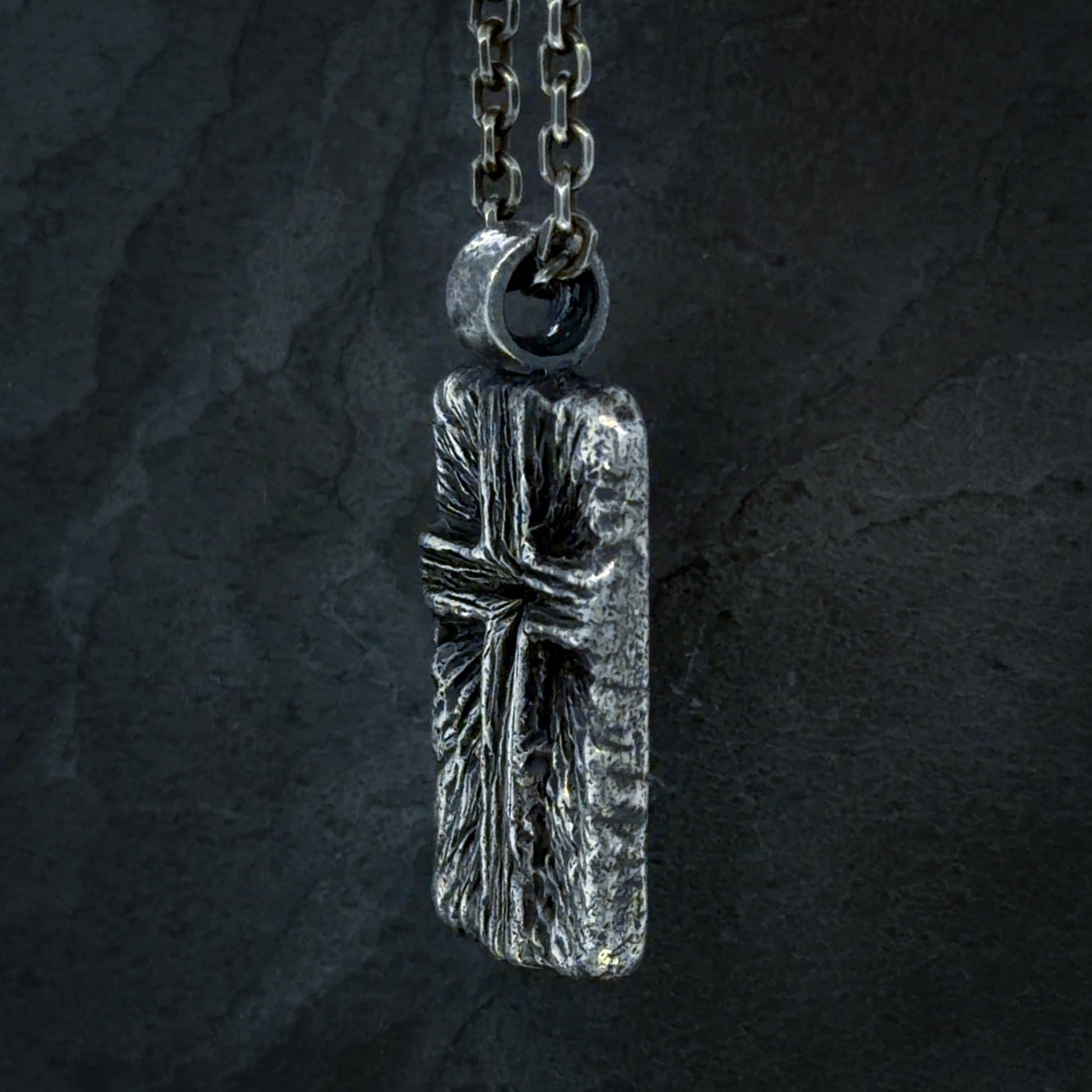 Radiating Cross Pendant in Oxidised Sterling Silver
