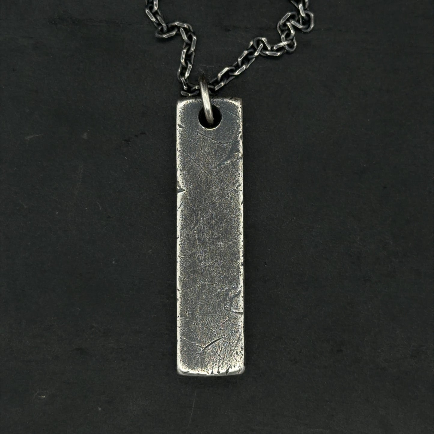 Industrial Bar Pendant in Oxidised Sterling Silver