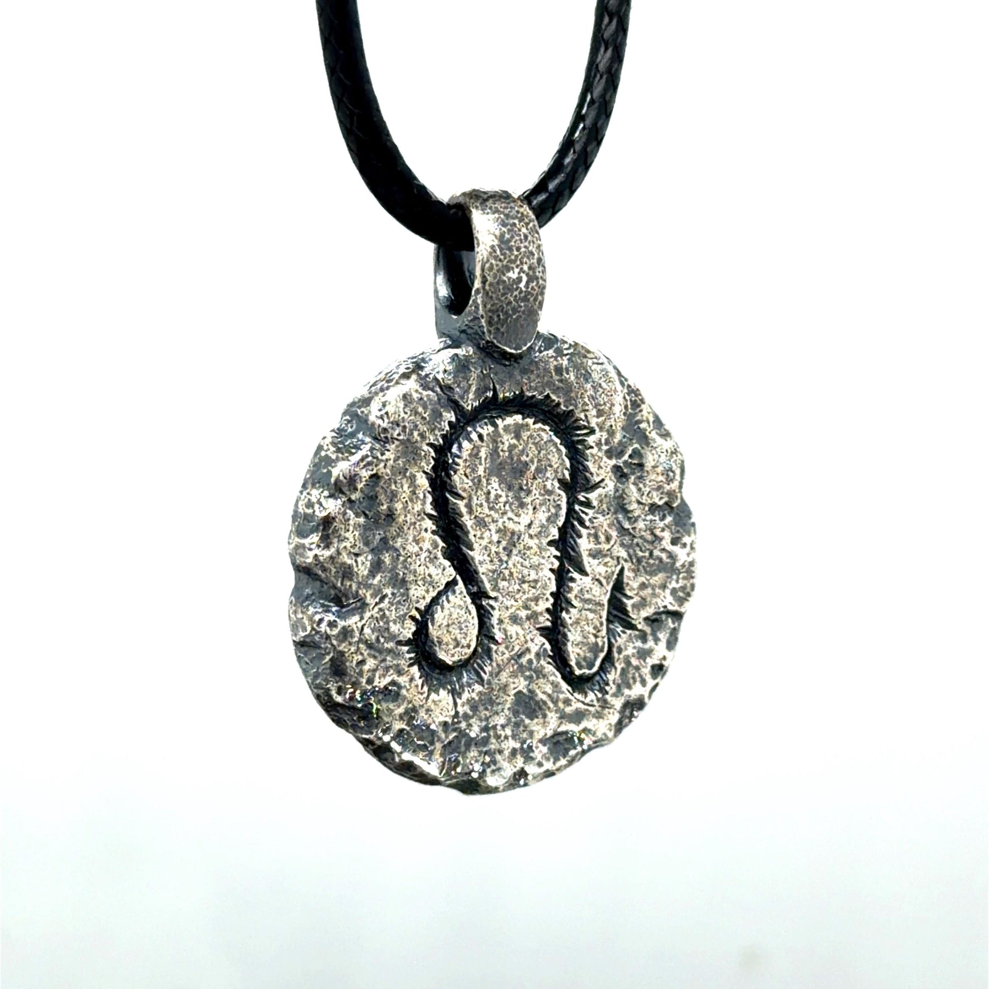 Leo Necklace in Sterling Silver — Zodiac Relic Pendant with Constellation Reverse