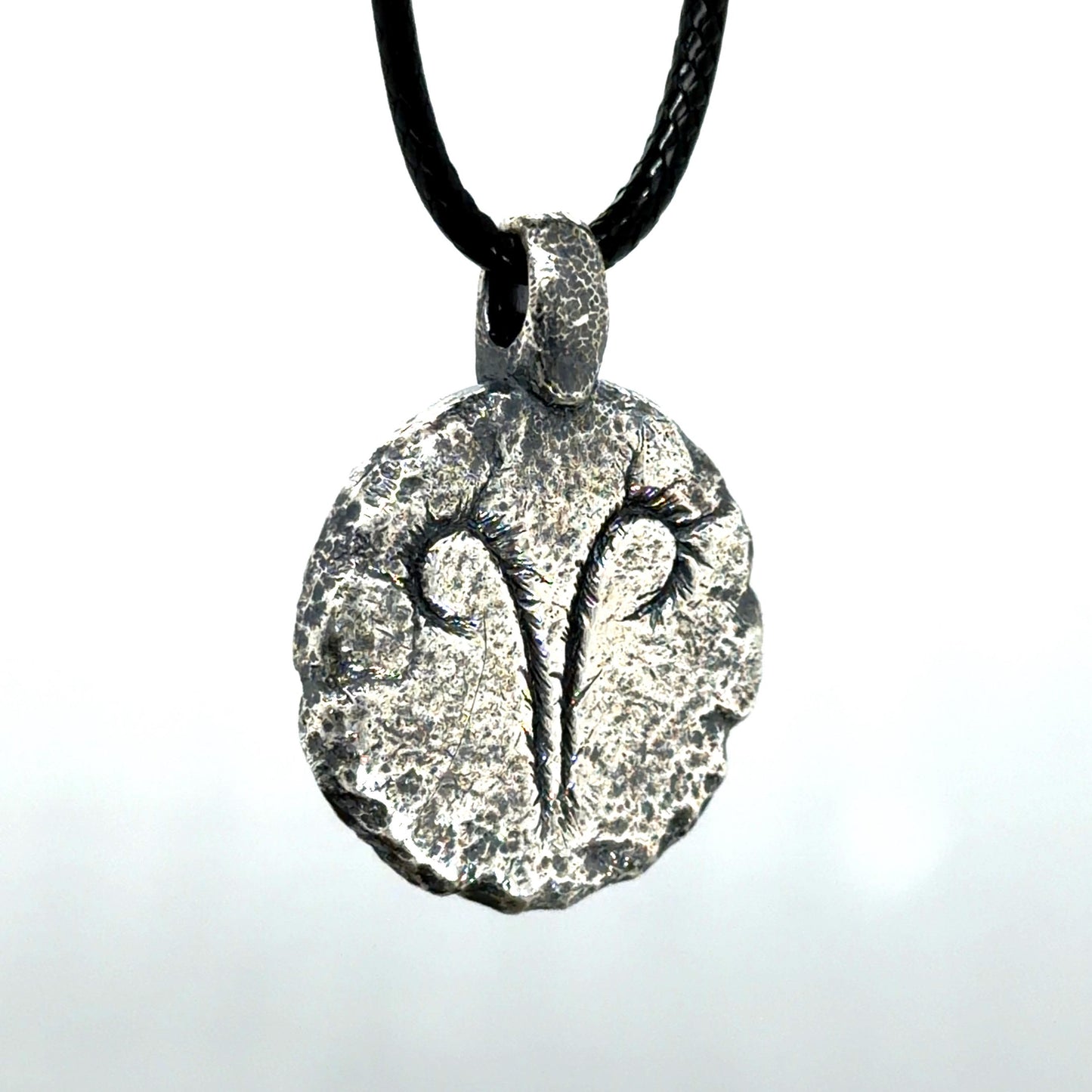 Aries Necklace in Sterling Silver — Zodiac Relic Pendant with Constellation Reverse