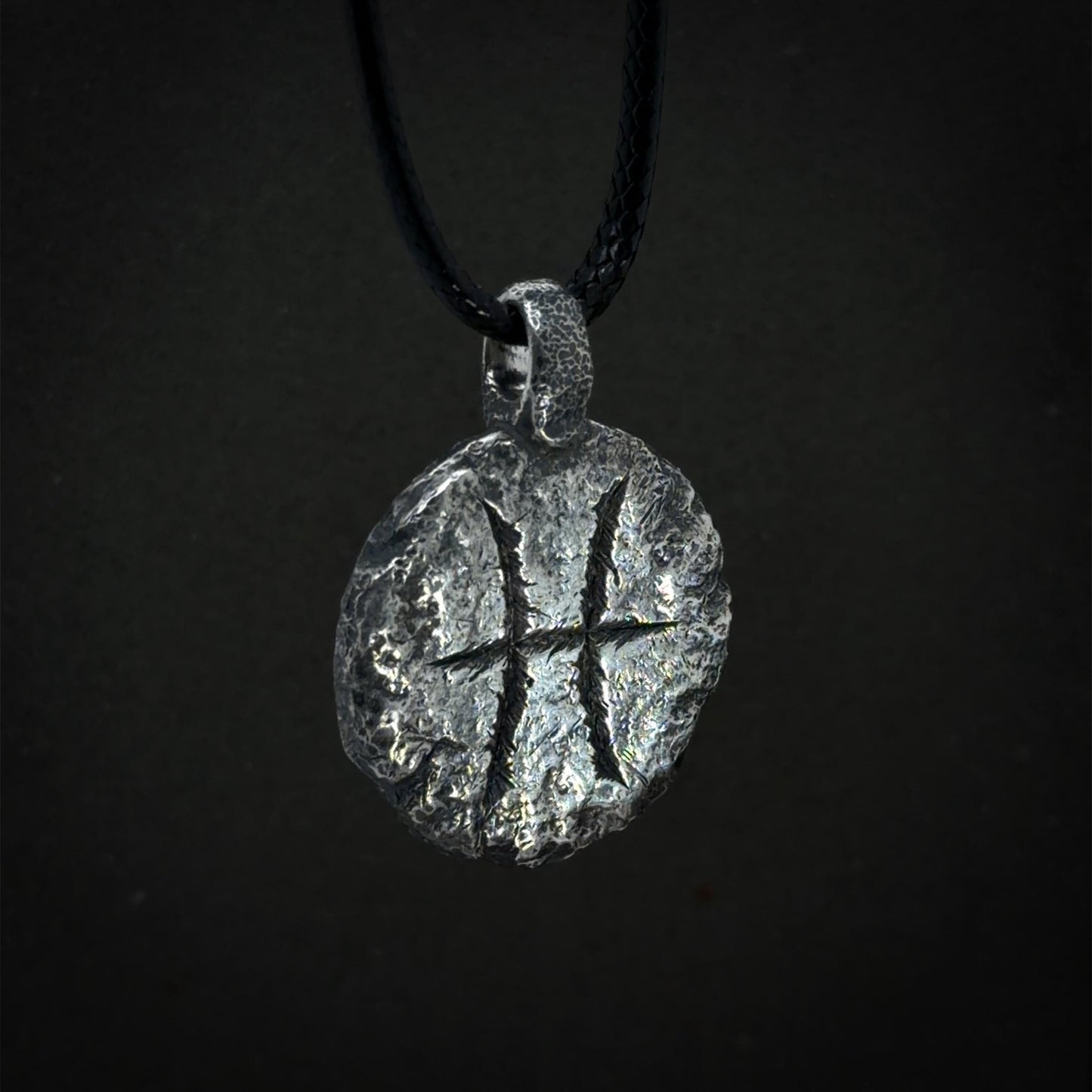 Pisces Necklace in Sterling Silver — Zodiac Relic Pendant with Constellation Reverse