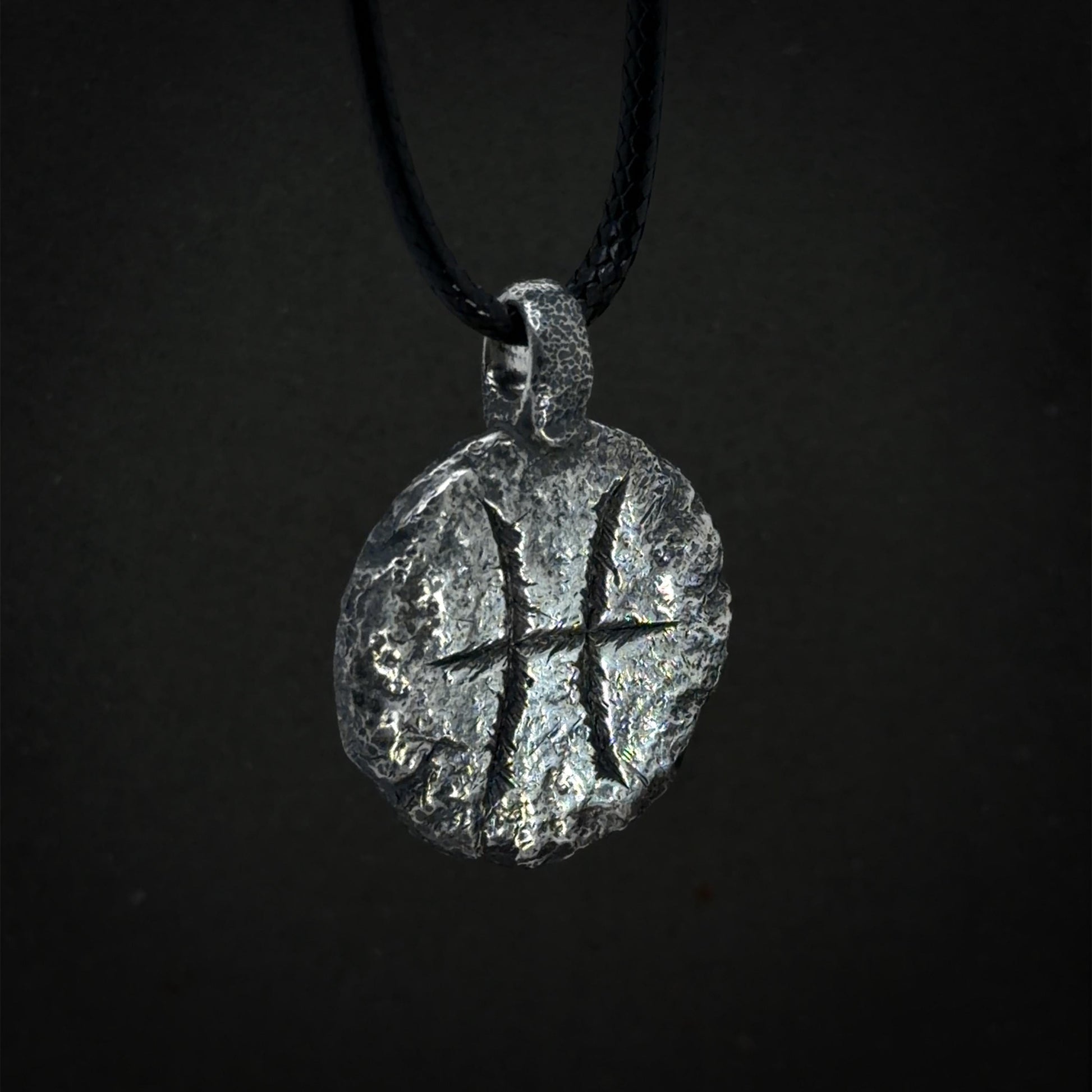 Pisces Necklace in Sterling Silver — Zodiac Relic Pendant with Constellation Reverse
