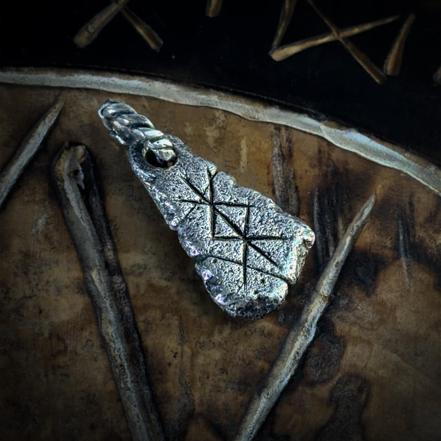 Protection Necklace, Sterling Silver Bind Rune Pendant with Algiz & Othala Runes