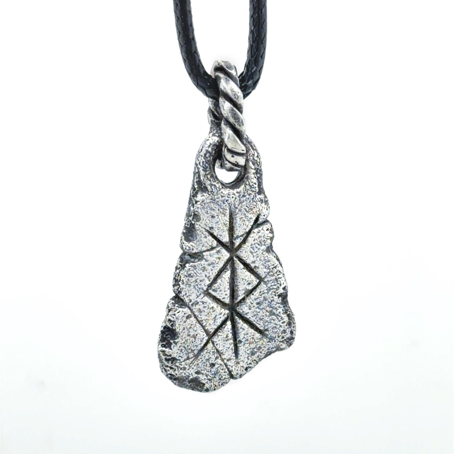 Protection Necklace, Sterling Silver Bind Rune Pendant with Algiz & Othala Runes