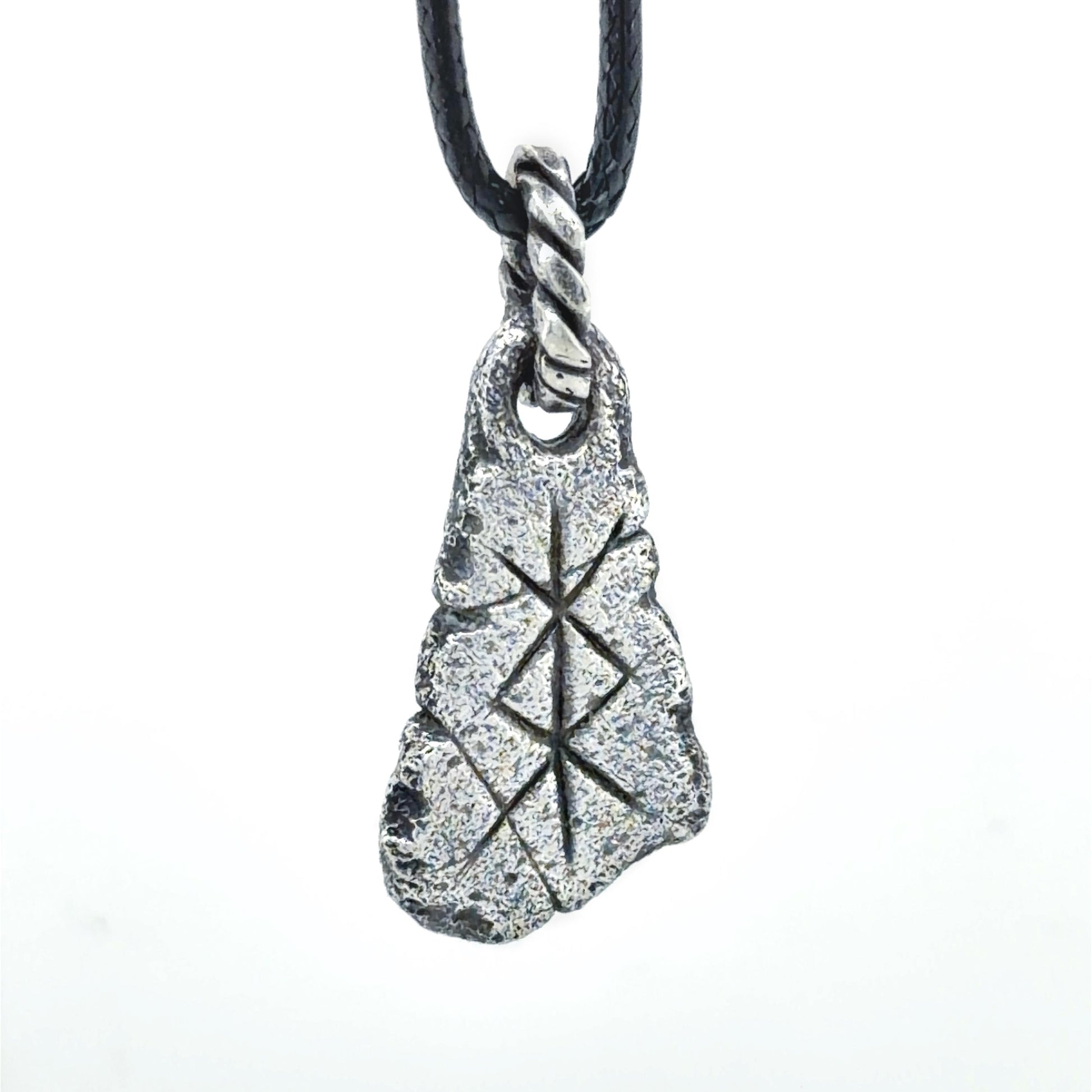 Protection Necklace, Sterling Silver Bind Rune Pendant with Algiz & Othala Runes