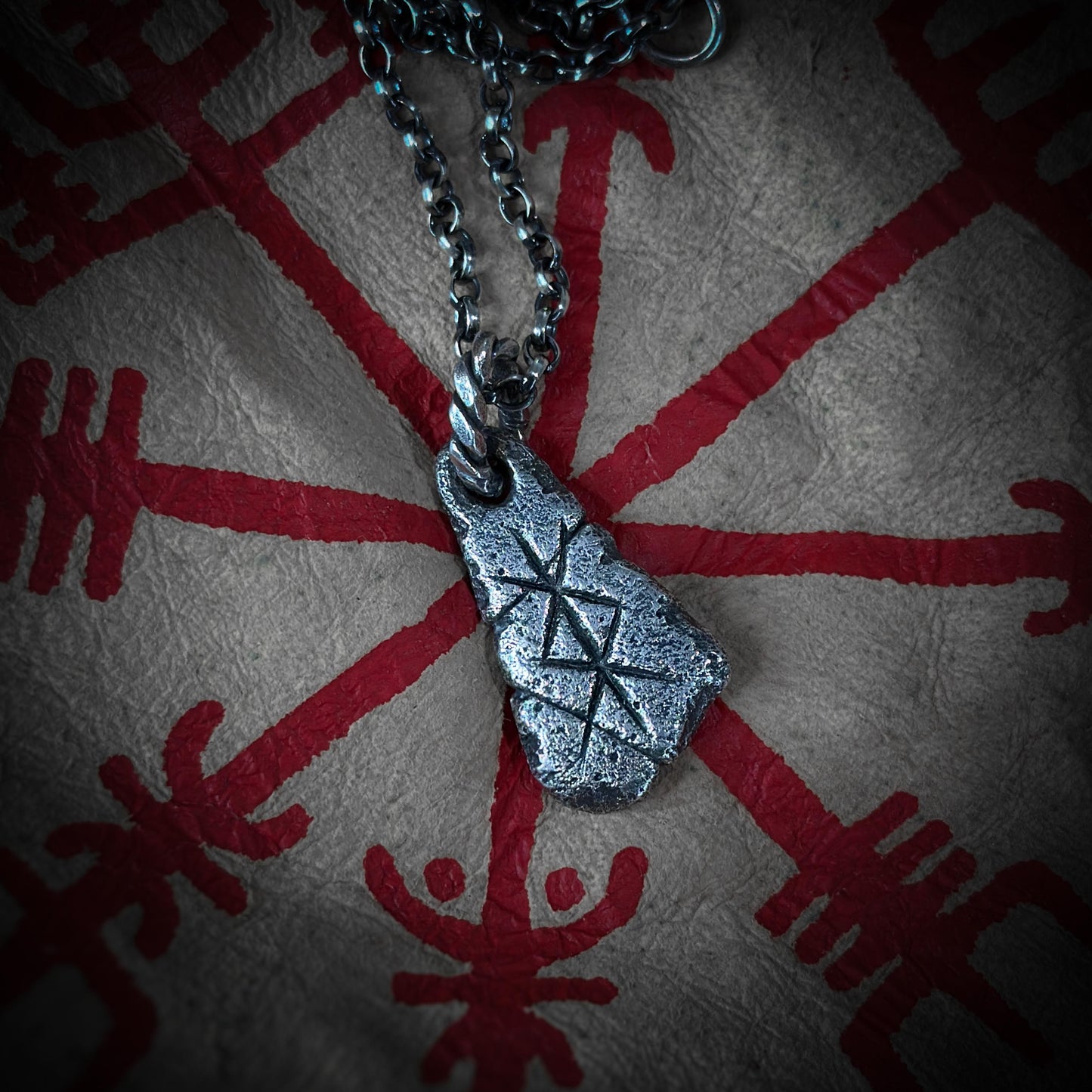 Protection Necklace, Sterling Silver Bind Rune Pendant with Algiz & Othala Runes